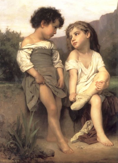 At the Edge of the Brook by William Adolphe Bouguereau